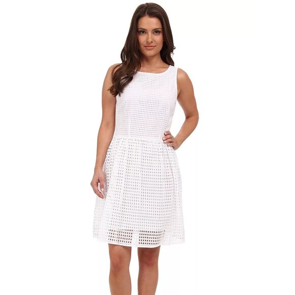 MICHAEL MICHAEL KORS WHITE BRODERIE ANGLAISE DRESS - Picture 4 of 4